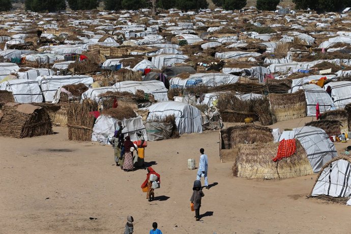 Campo de desplazados en Maiduguri