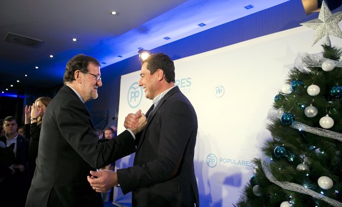 Juanma Moreno con Mariano Rajoy