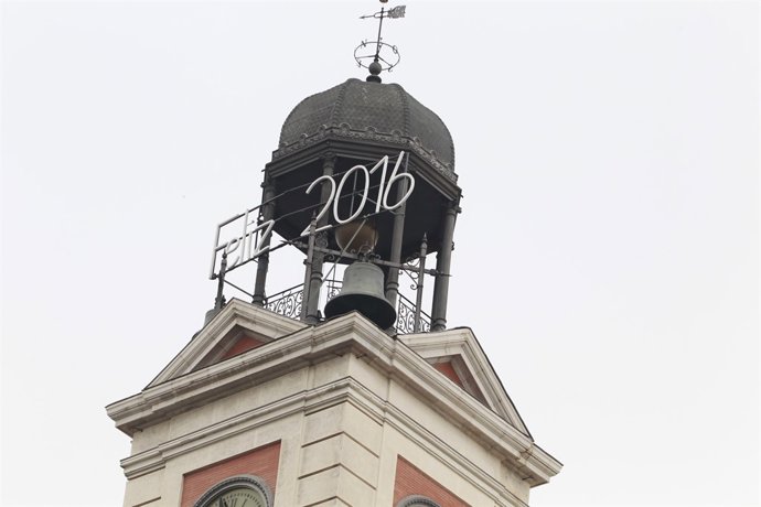 Navidad, fiestas navideñas, reloj de la Puerta del Sol de Madrid, Nochevieja