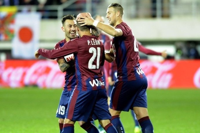 El Eibar celebra un gol en Ipurua