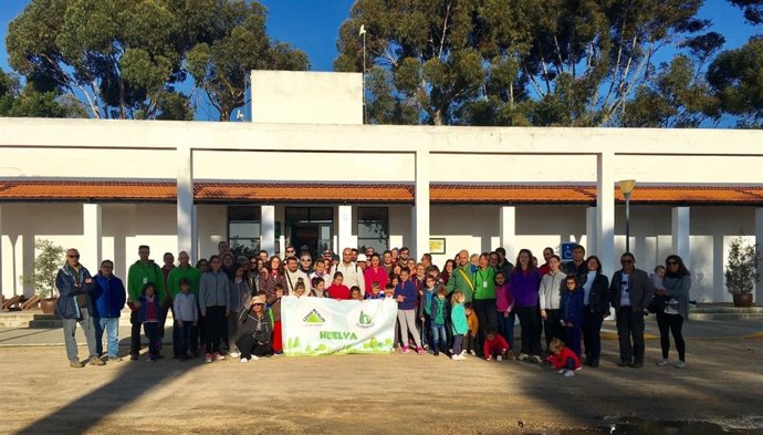 Voluntarios plantan árboles en Marismas del Odiel