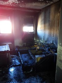 Seis personas intoxicadas por inhalación de humo en el incendio de un piso en Pamplona