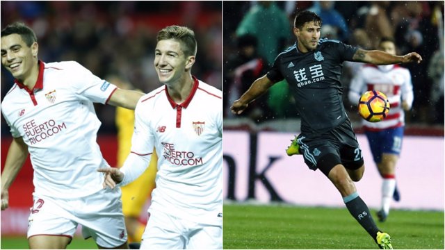 Sevilla y Real Sociedad ganan en Liga