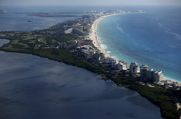 Vista aérea de Cancún