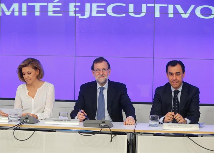 María Dolores de Cospedal, Mariano Rajoy y Fernando Martínez Maillo