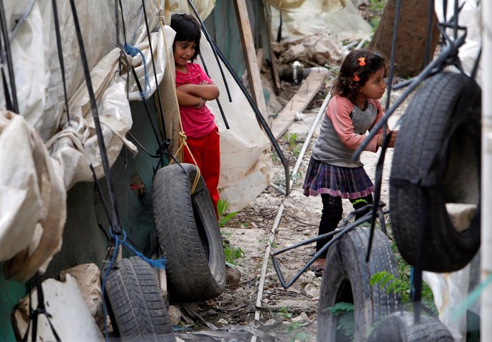 Niñas refugiadas sirias en Líbano