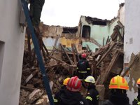 Una vivienda deshabitada de Requena se hunde debido al temporal