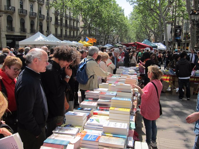 Paradas, Libros, Sant Jordi, Gente, La Rambla