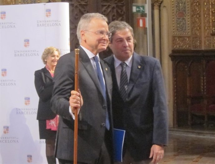 El rector de la UB Joan Elias y el saliente J.Alberch