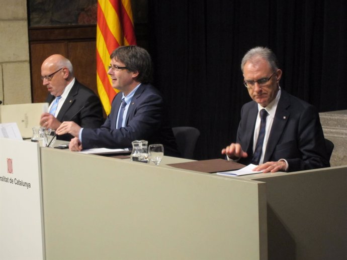 Jordi Baiget, Carles Puigdemont y Xavier Gibert
