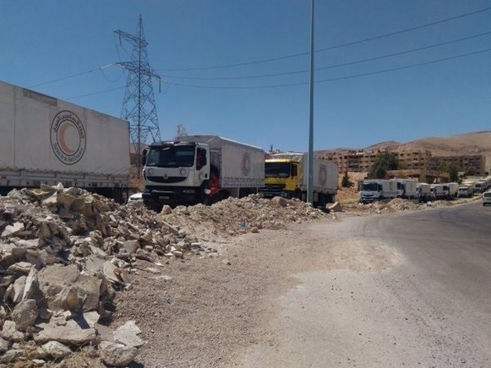 Convoy del CICR y la ONU con ayuda para Harasta (Siria)