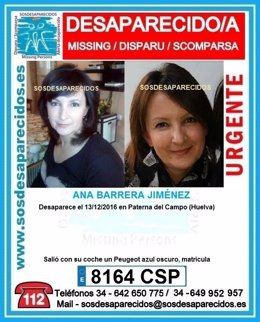 Imagen que se está difundiendo de Ana Barrera