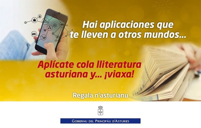 Uno de los carteles de promción del Asturiano de Educación y Cultura. 