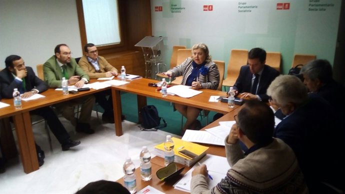 Clara Aguilera, durante la reunión