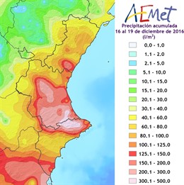 Las lluvias se han concentrado en Valencia y la costa norte de Alicante