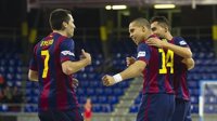 El Barça se mantiene en lo más alto tras golear al Santiago Futsal