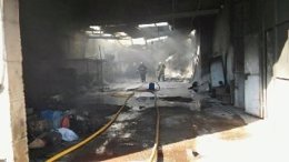 Incendio en una nave agrícola en Casa Pastores