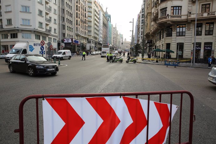 Cortes de tráfico en Gran Vía en Madrid por Navidad