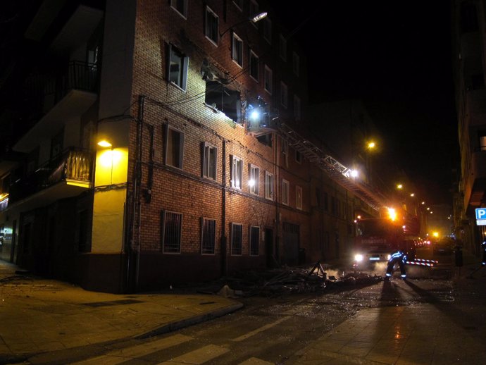 Edificio afectado por la deflagración