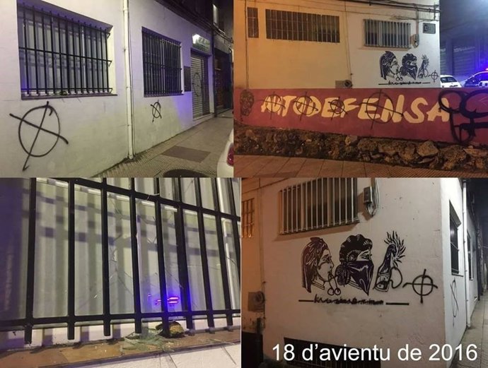 Pintadas fascistas en La Llegra. 