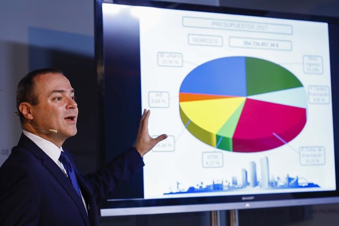 Augusto Hidalgo durante la presentación de los presupuestos