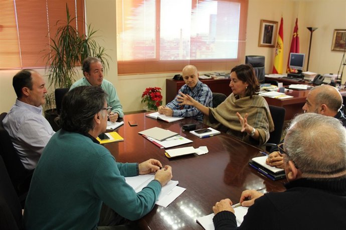 Asistentes a la reunión presidida por el secretario general de la Consejería