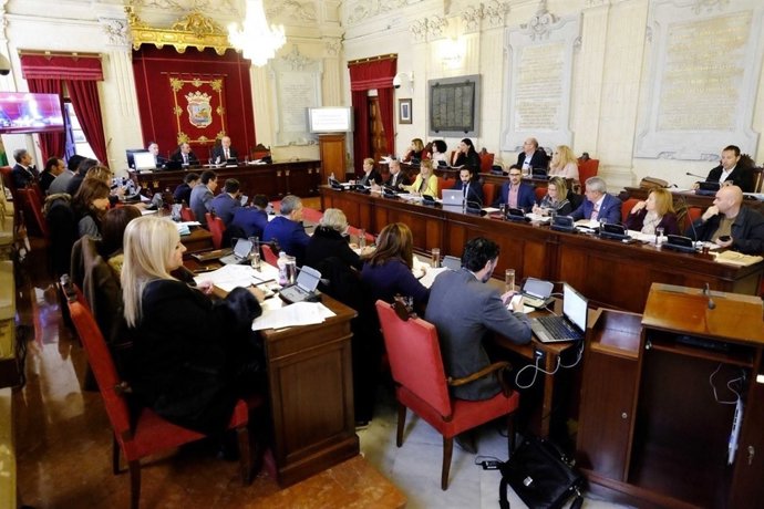 Pleno del Ayuntamiento de Málaga. Diciembre de 2016