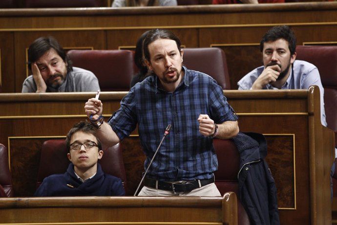 Errejón y Pablo Iglesias en el Congreso