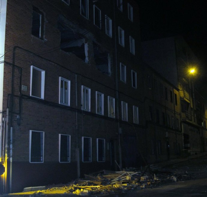 Edificio de la explosión en el barrio Vidal en Salamanca