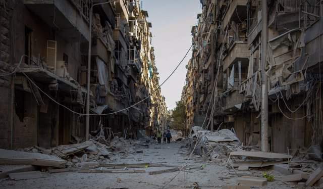Zonas rebeldes de Alepo destruidas por los ataques