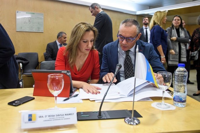 La consejera canaria Rosa Dávila en el Consejo de Política Fiscal y Financiera