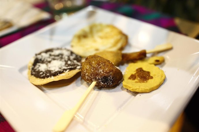 Fitur 2016: canapés, comida gourmet. Comida del mundo, aperitivo