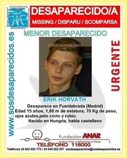 Niño desaparecido en Fuenlabrada