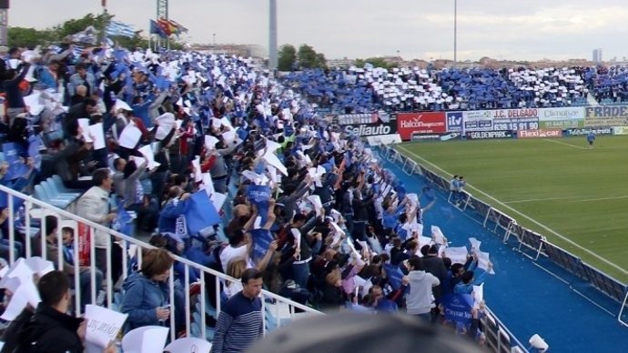 Mosaico en el estadio municipal de Butarque en 2016