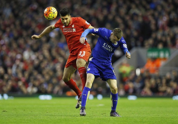 Jamie Vardy en el Liverpool - Leicester City