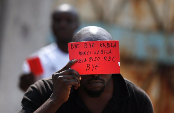 Manifestante contra Kabila en Kinshasa