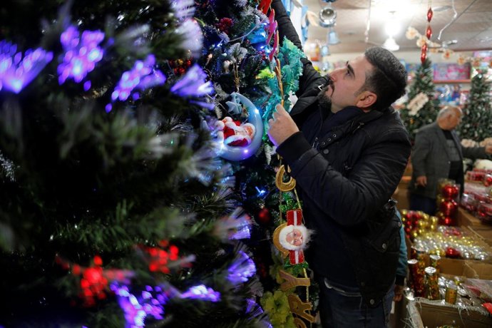 Tienda de productos navideños en Erbil