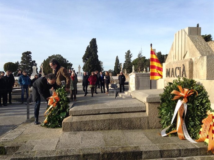 El presidente de Òmnium, Jordi Cuixart, en el homenaje a Macià