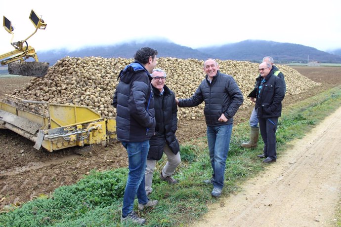 Ramiro gonzalez visita Cultivo de la remolacha en la localidad alavesa de adana