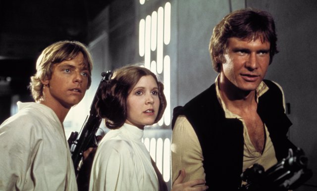 Han Solo, Luke y Leia en Star Wars