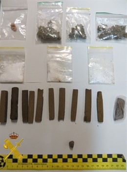 Droga incautada a los tres detenidos