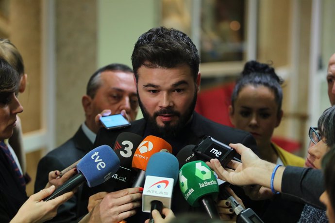 Gabriel Rufián en declaraciones en el Congreso