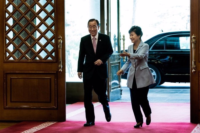 Ban Ki Moon y Park Geun Hye