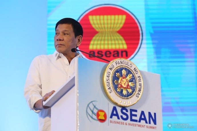 Rodrigo Duterte, presidente de Filipinas, en la cumbre de ASEAN