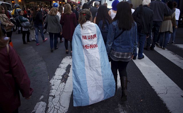 Protesta en Argentina contra la violencia de género 'Ni Una Menos'.
