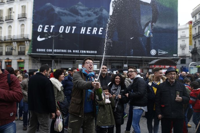Celebración de las preuvas en la Puerta del Sol de Madrid