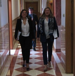 La consejera Pilar del Olmo (izquierda) junto a Milagros Marcos