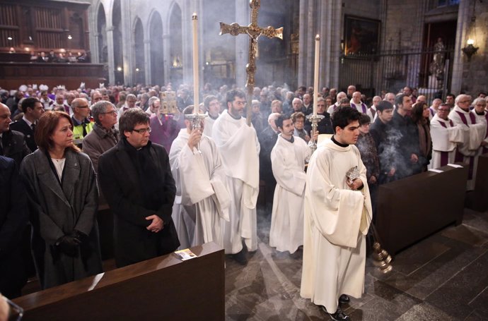Misa exequial del obispo emérito Jaume Camprodon en la Catedral de Girona