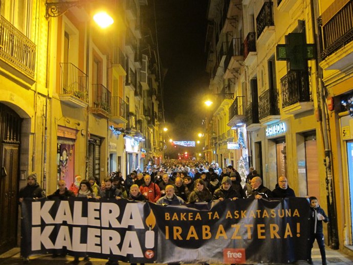 Manifestación de 'Kalera, Kalera' para pedir la libertad de los presos de ETA