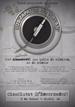 Cartel de la proyección de 'Los zapatos no vuelan' en Palma